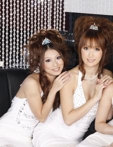 Saki, Yuki, Shiho, Karin in white dresses
