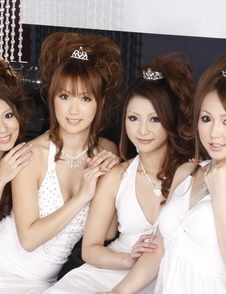 Saki, Yuki, Shiho, Karin in white dresses