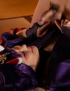 Japan cosplay Aika Suzumiya handjob and facial