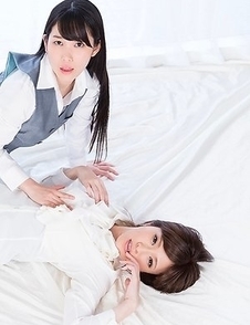 Sexy schoolgirls in pantyhose Sara Yurikawa and Yui Kasugano posing together