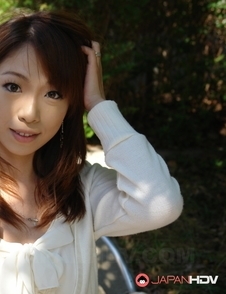 Yuri Rie gives blowjob in the car and shows