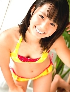 Rina Koike Asian is so erotic and innocent posing in red lingerie