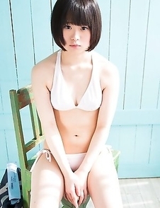 Minori lips touch the firm tip and she gets ready to...