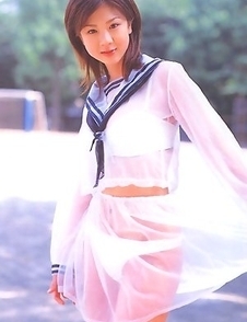 Aki Hoshino is so hot in short skirt and see through outfit