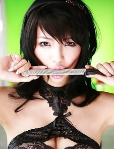 Yuuri Morishita busty in lace lingerie wants to punish men
