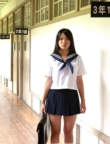 Tomoe Yamanaka babe in uniform is happy in her way to school classes