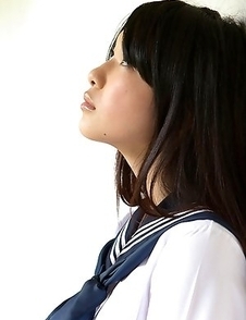 Tomoe Yamanaka babe in uniform is happy in her way to school classes