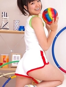 Ayana Tanigaki takes clothes off while playing with balls