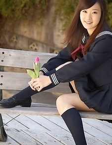 Teen Kana Yuuki is schoolgirl with nice face and slender figure