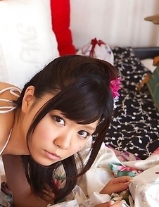Nice Ayana Tanigaki is alone today and poses in her sexy clothes