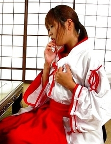 Naughty Yuuno Hoshi uses her toy