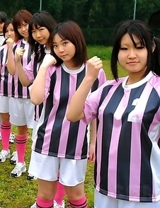 Soccer girls posing totally naked