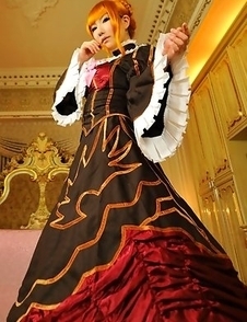 Saku is the most amazing blonde in epoque dress and room