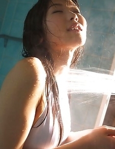 Noriko Kijima spoils lustful curves with water on lingerie