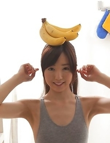 Mio Ayame with hot bum plays with lingerie and with pincers