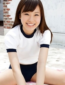 Kana Yuuki with hot ass in shorts wants to fly on broom