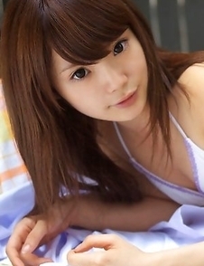 Manami Sato takes school uniform off and shows body outdoor