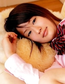 Naoko Sawano in sexy school uniform is playful after class