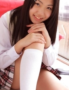 Miho Takai in school uniform is very playful before classes