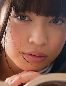 Young japanese Yuuri Shiina in school uniform is so cute while walking