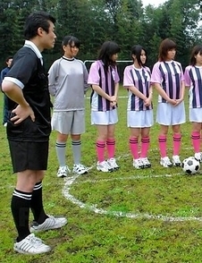 Horny babes playing sexy soccer