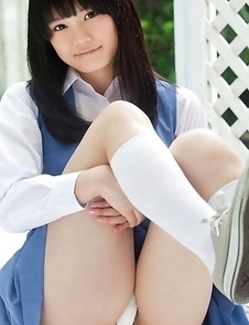 Ai Eikura is shy but shows nasty ass under uniform outdoor
