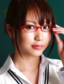 Mai Nishida takes school uniform off and shows big tits