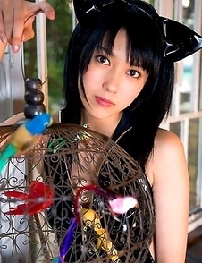 Sexy asian kitten Mizuho Hata looks incredible in her skin tight leather