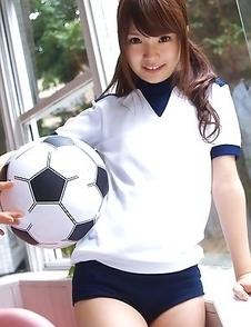 Manami Sato in sports equipment can´t wait to play ball