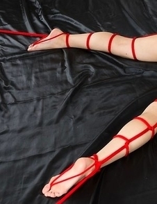 Bondage gallery featuring Natsuki Yokoyama and loads and loads of red rope