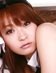 Aki Nishijima is sexy bunny with ears and fishnet stockings