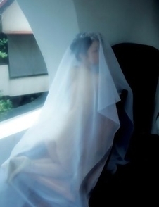 Neo in long dress goes to enjoy reading book in the forest