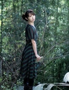 Neo in long dress goes to enjoy reading book in the forest