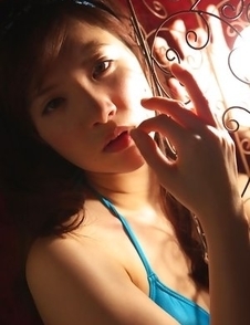 Cocoro Amachi in blue bath suit is incredibly appetizing