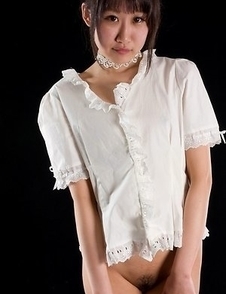 Hottie in white Karina Oshima gets her perfect thighs fucked hard on camera